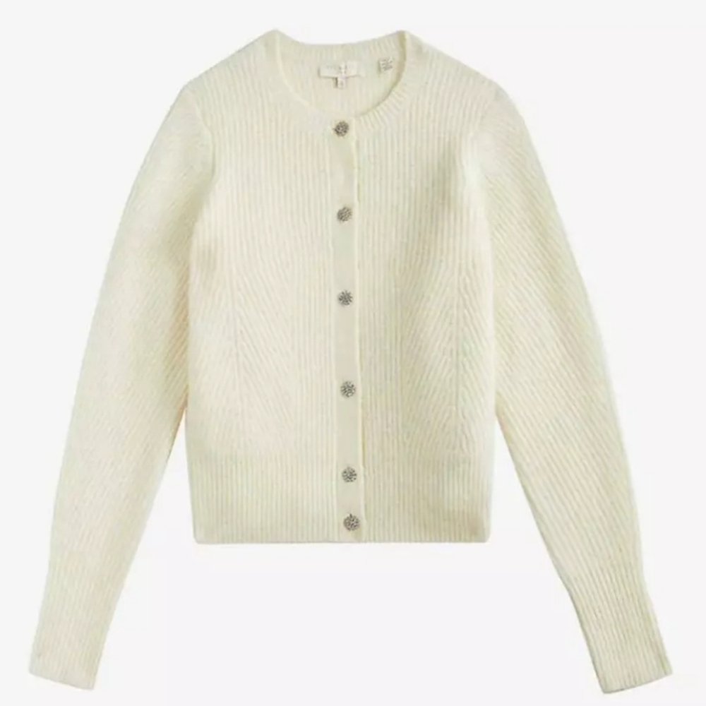 Elegant Cream Cardigan Sweater